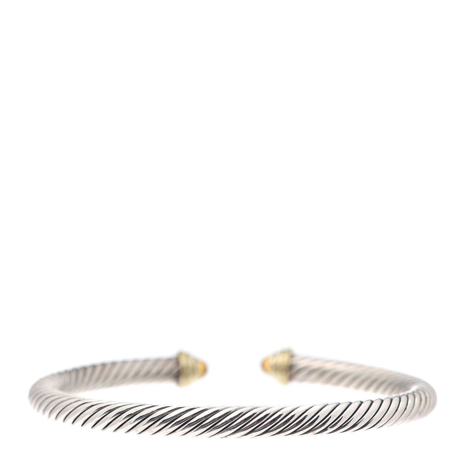 David Yurman Sterling Silver 14K Yellow Gold Citrine 4mm Cable Kids Birthstone Bracelet 3 of 5