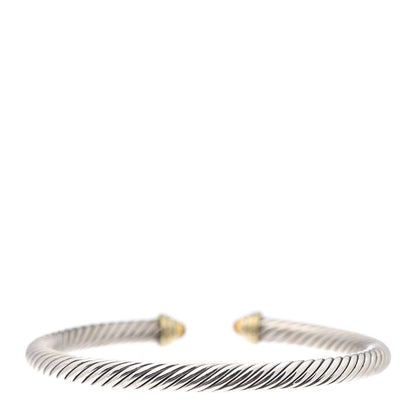 David Yurman Sterling Silver 14K Yellow Gold Citrine 4mm Cable Kids Birthstone Bracelet 3 of 5
