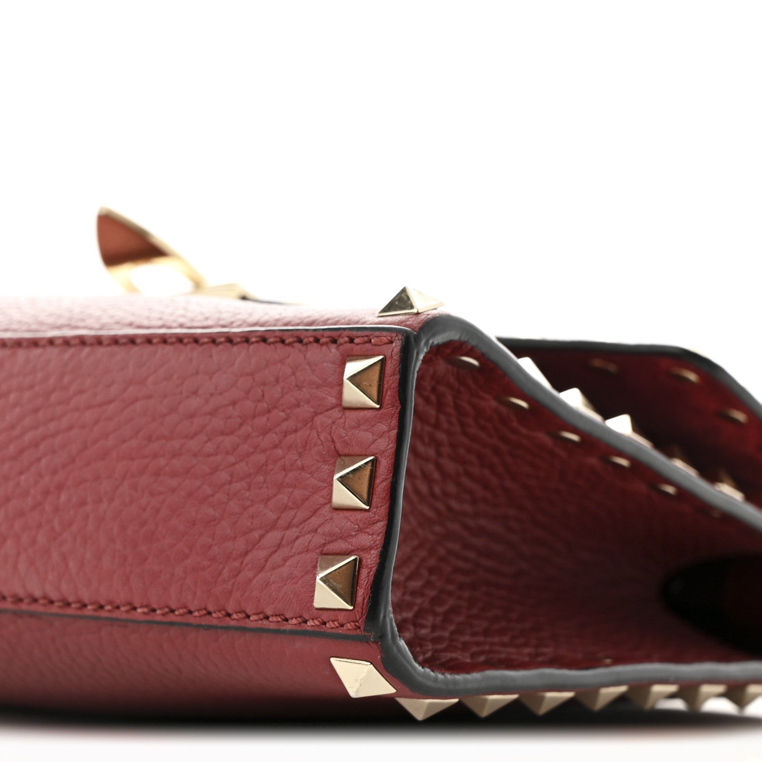 Valentino Garavani Pebbled Calfskin Medium Rockstud Flip Lock Crossbody Bag Rubin 10 of 10
