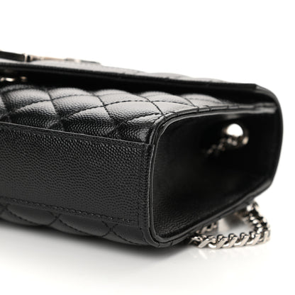 Saint Laurent Grain De Poudre Textured Mixed Matelasse Triquilt Small Monogram Satchel Black 9 of 9