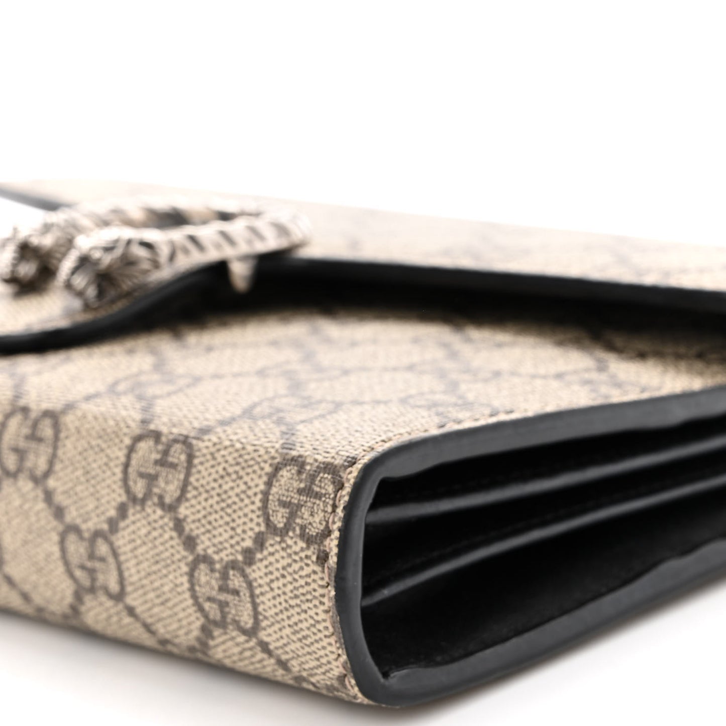 GG Supreme Monogram Mini Dionysus Chain Wallet Beige Black