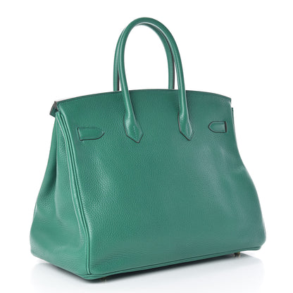 Hermes Taurillon Clemence Birkin 35 Vert Vertigo 3 of 35