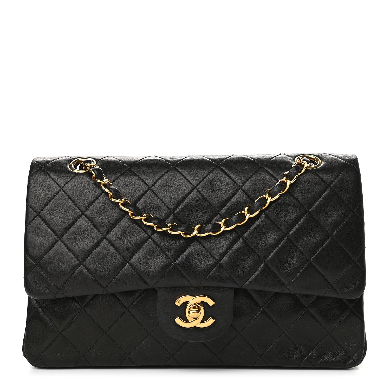 Chanel Lambskin Quilted Medium Double Flap Black 1 of 9