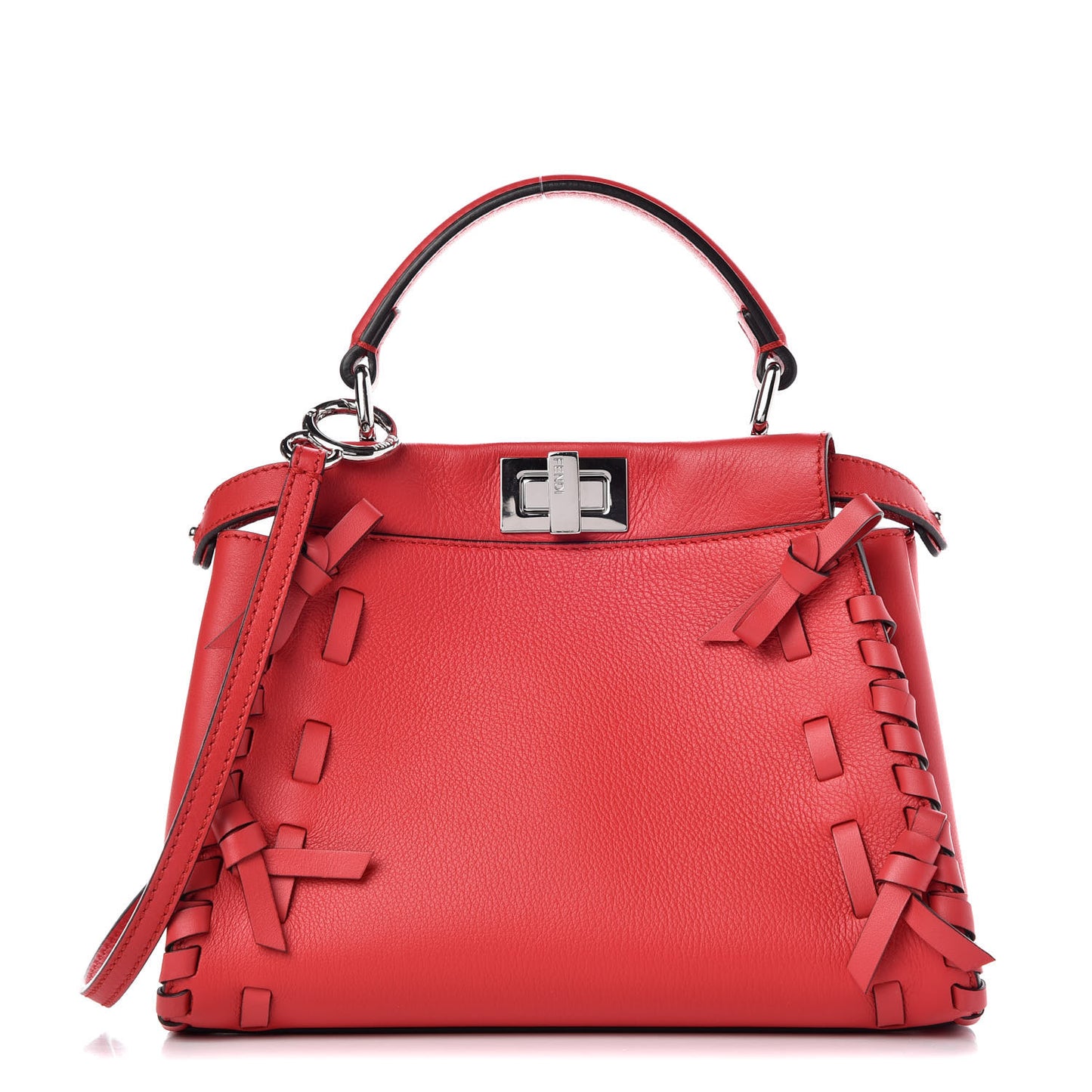 Vitello Seta Century Nappa Whipstitch Mini Peekaboo Iconic Satchel Fiamma