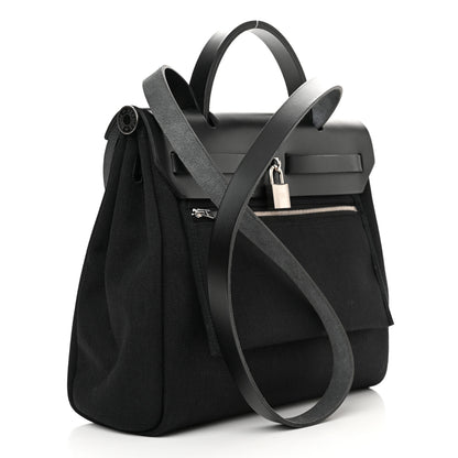Hermes Military Toile Vache Hunter Herbag Zip PM 31 Black 4 of 11