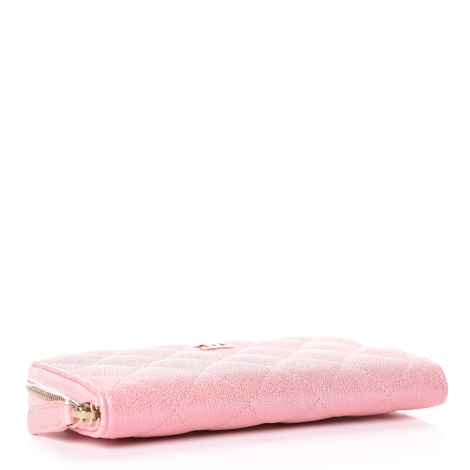 Chanel Iridescent Caviar Quilted Medium Zip Around Wallet Pink 4 of 12