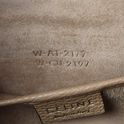 Celine Drummed Calfskin Nano Luggage Dune 7 of 9