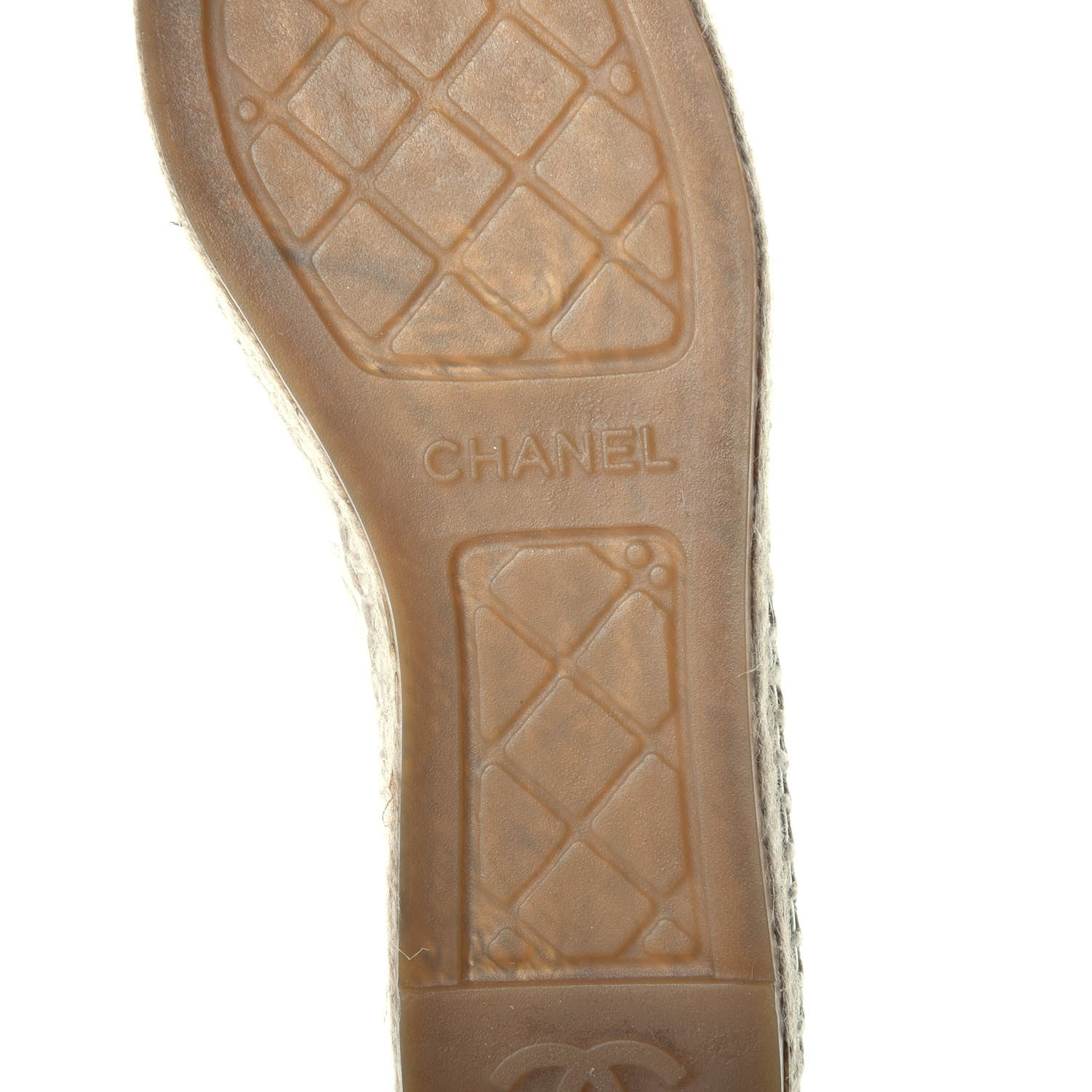 Chanel Metallic Calfskin Grosgrain CC Espadrilles 37 Ivory Black 6 of 9