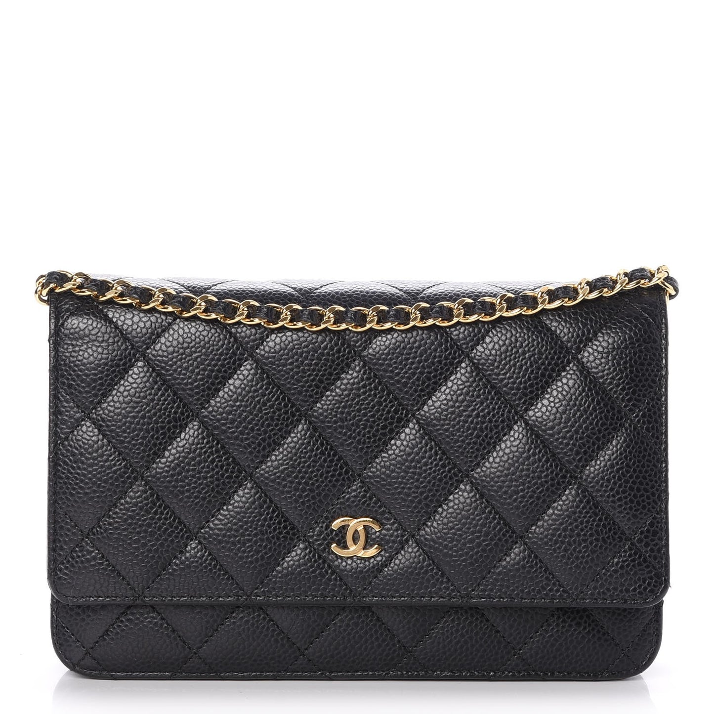 Caviar Quilted Wallet On Chain WOC Black