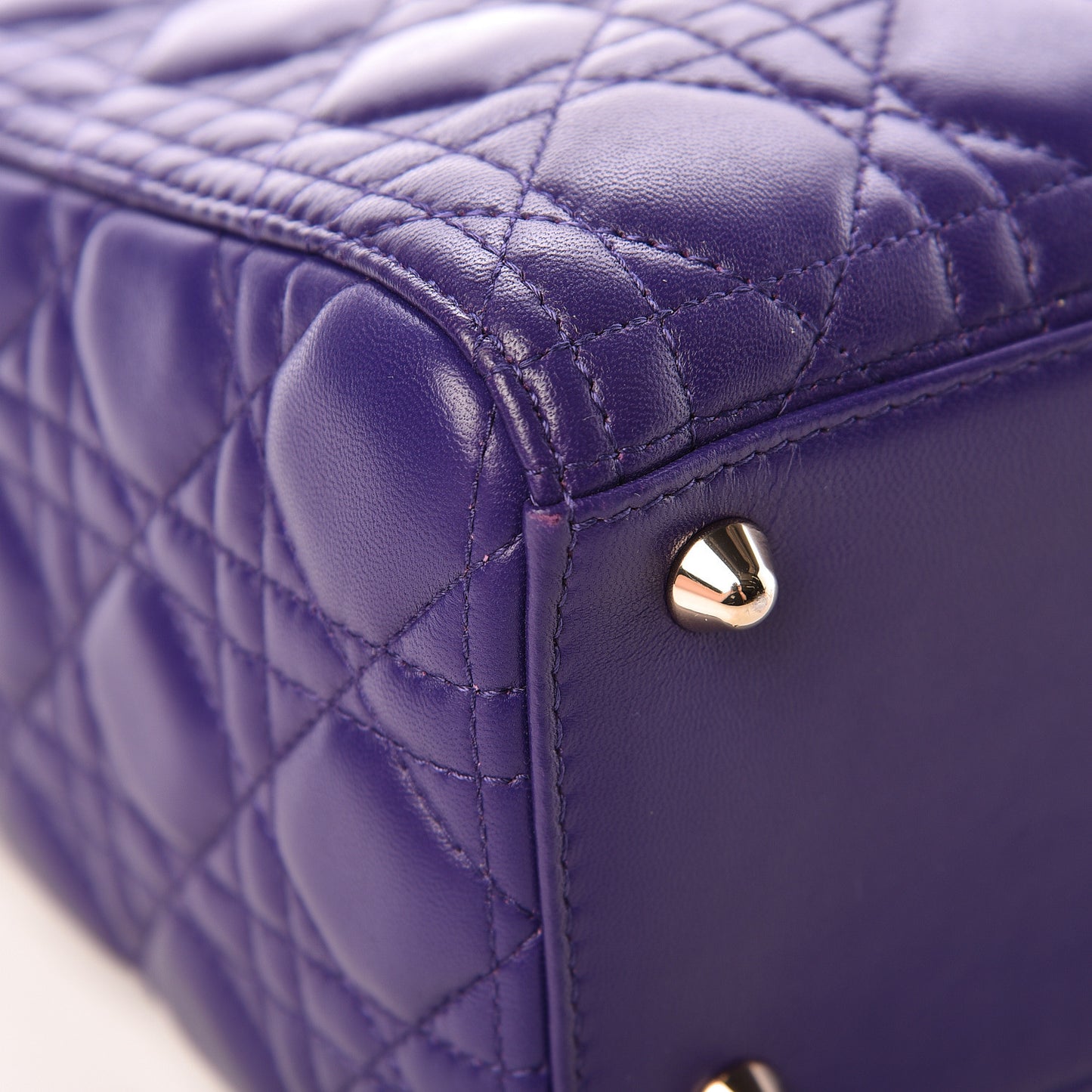 Lambskin Cannage Large Lady Dior Purple