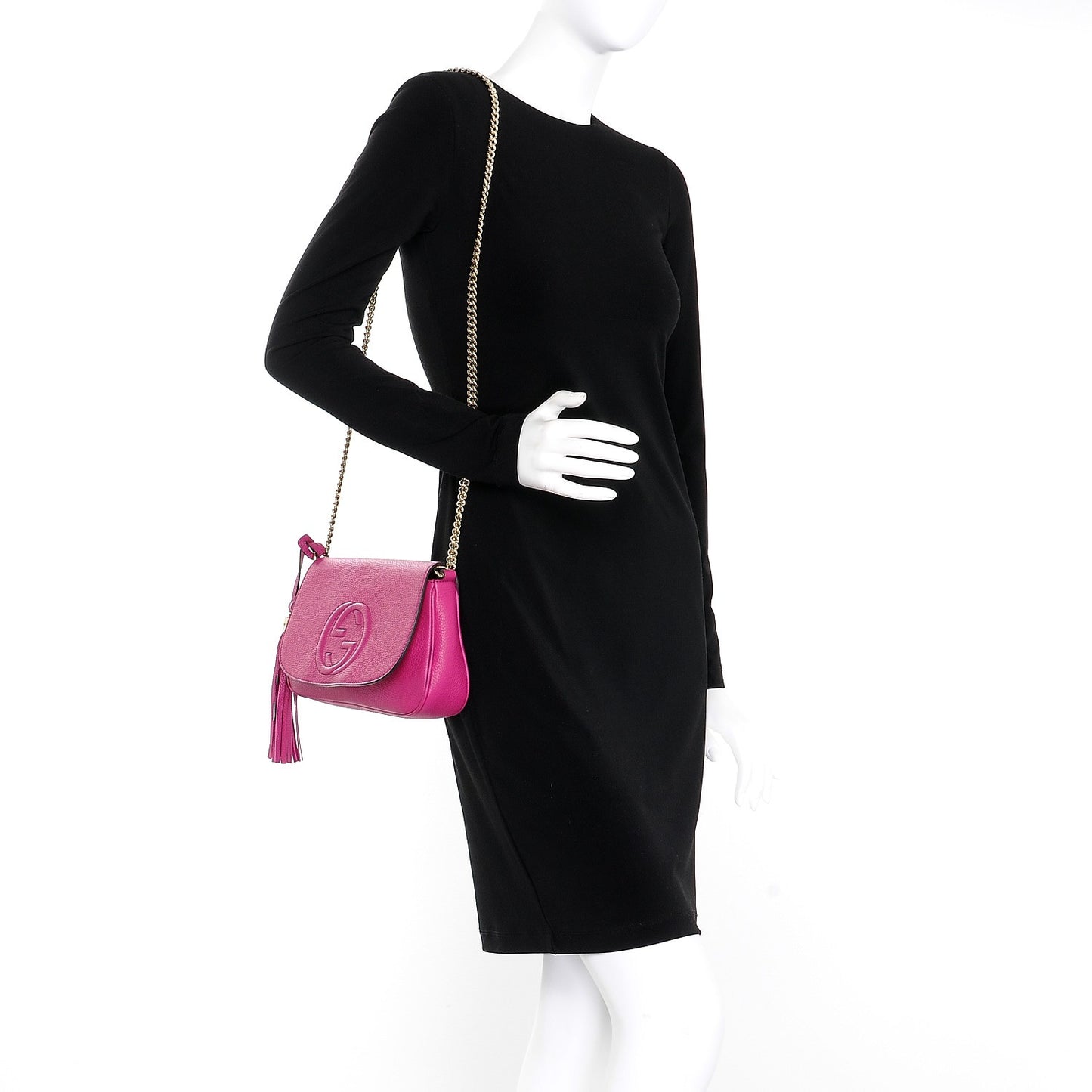 Cellarius Calfskin Medium Soho Flap Crossbody Bright Bouganville