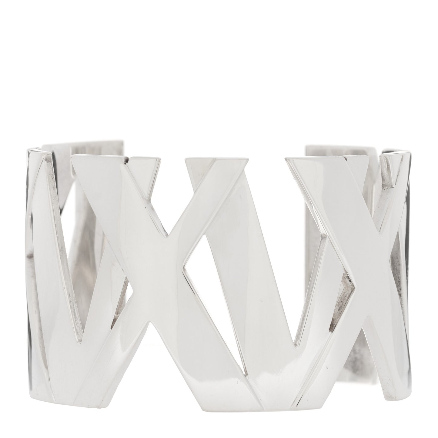 Sterling Silver Wide Atlas Cuff Bracelet