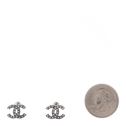Chanel Crystal CC Earrings Silver 2 of 5