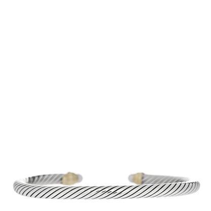David Yurman Sterling Silver 14K Yellow Gold Pearl 5mm Cable Classics Petite Color Bracelet 2 of 3
