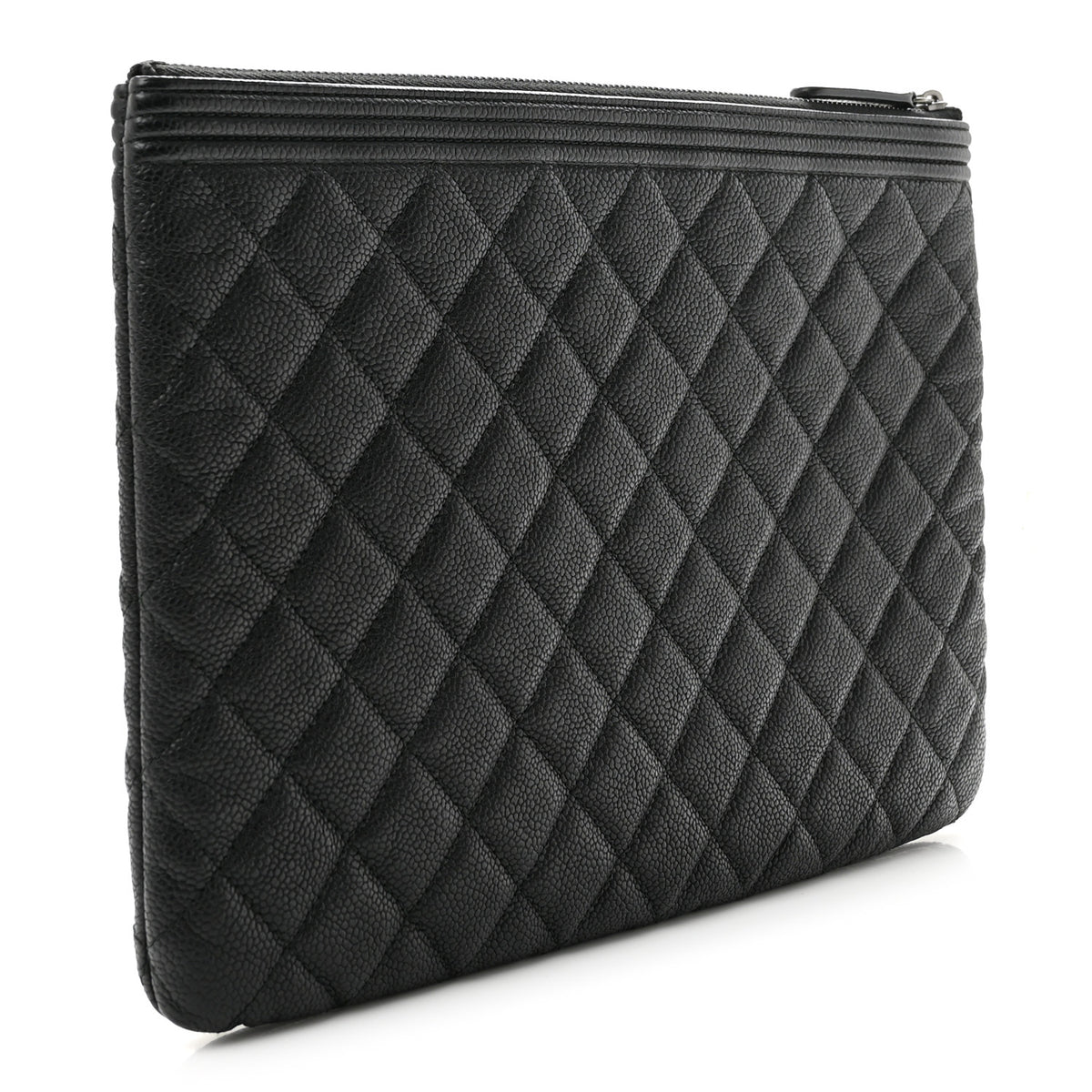 Caviar Quilted Medium Boy Cosmetic Case Black
