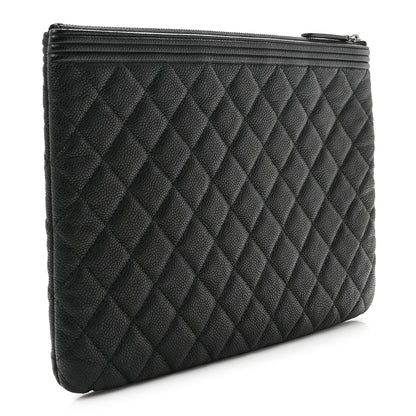 Chanel Caviar Quilted Medium Boy Cosmetic Case Black 3 of 8