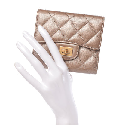 Chanel Metallic Calfskin Quilted Reissue Compact Wallet Gold 2 of 9