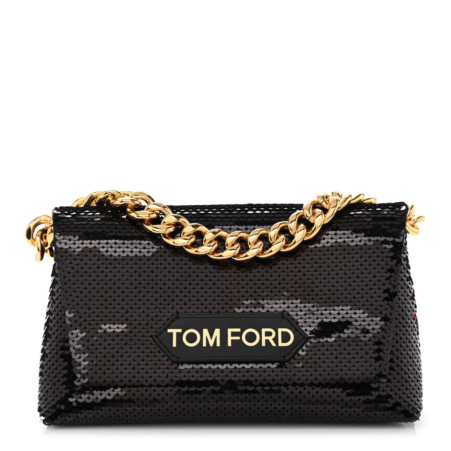 Tom Ford Sequin Mini Label Shoulder Bag Black 1 of 8