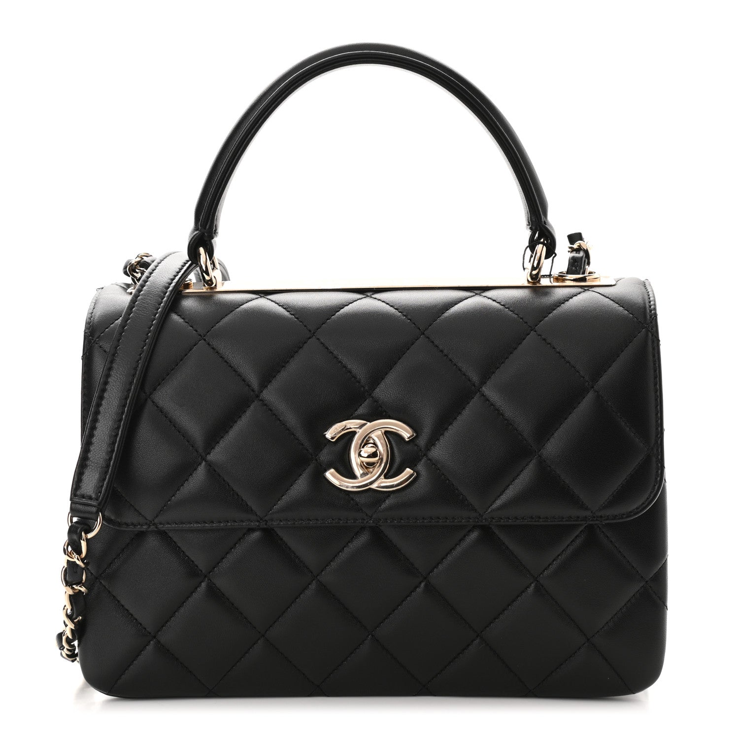 Chanel Lambskin Quilted Small Trendy CC Dual Handle Flap Bag Black 1 of 11