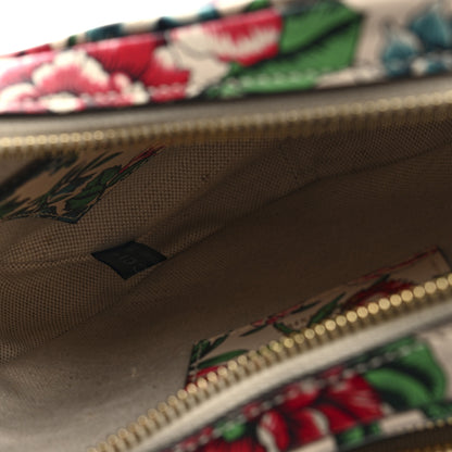 Gucci Calfskin Matelasse Diagonal Brit Roses Print Mini Interlocking G Heart Shoulder Bag  White Multicolor 7 of 9