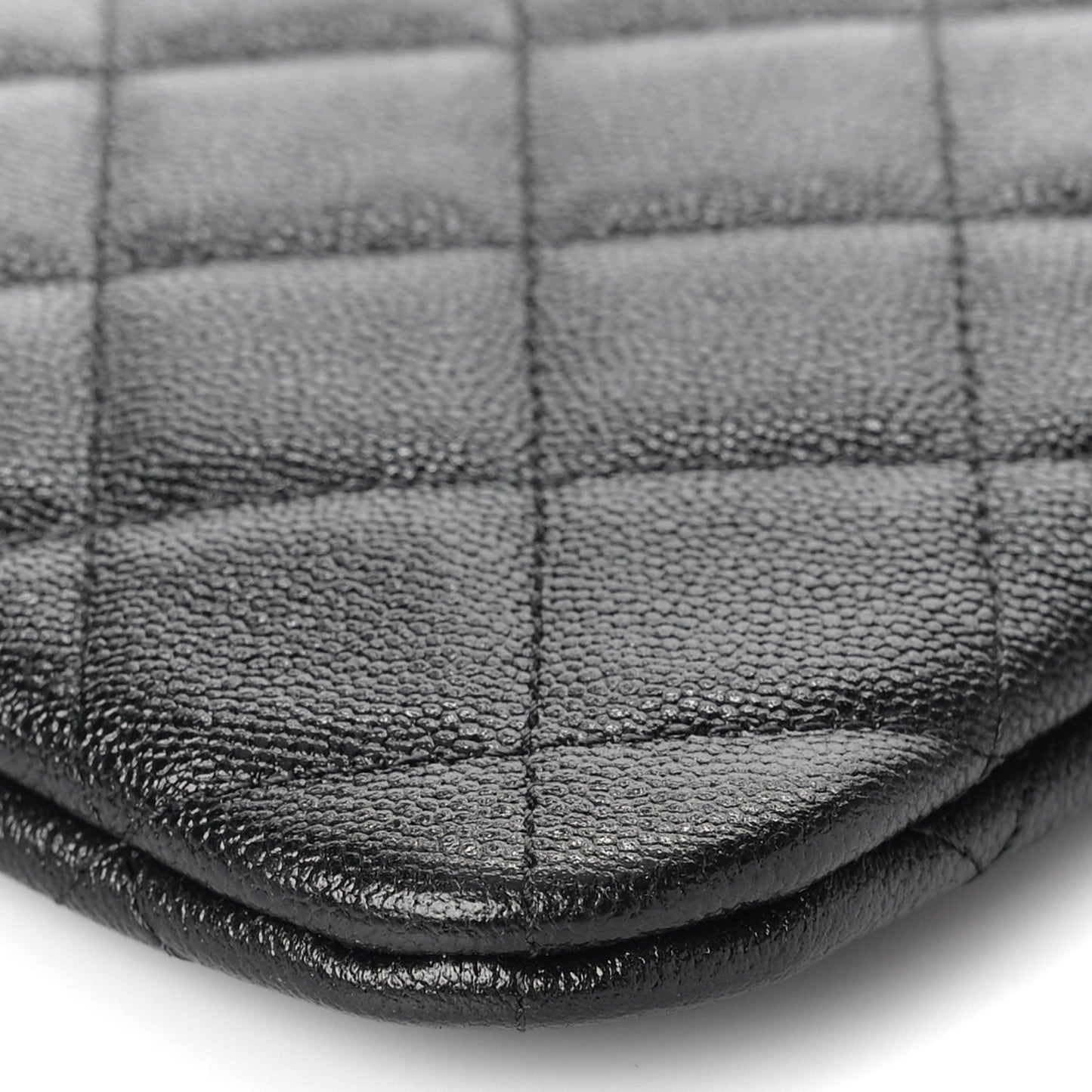 Caviar Quilted Studded CC Medium Cosmetic Case Black
