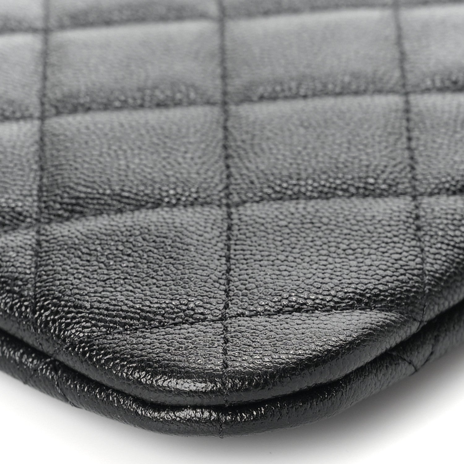 Chanel Caviar Quilted Studded CC Medium Cosmetic Case Black 9 of 9