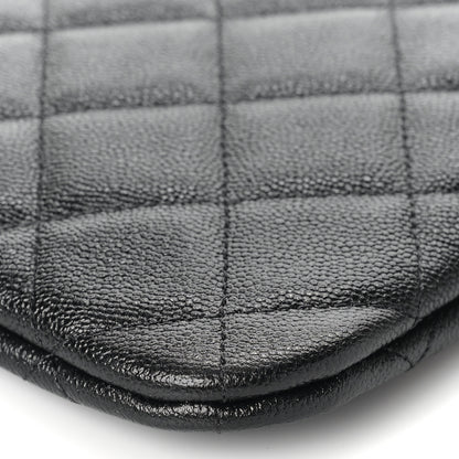 Chanel Caviar Quilted Studded CC Medium Cosmetic Case Black 9 of 9