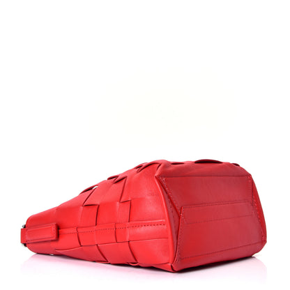 3.1 Phillip Lim Micro Embossed Grained Calfskin Mini Odita Modern Lattice Bucket Bag Red 3 of 4