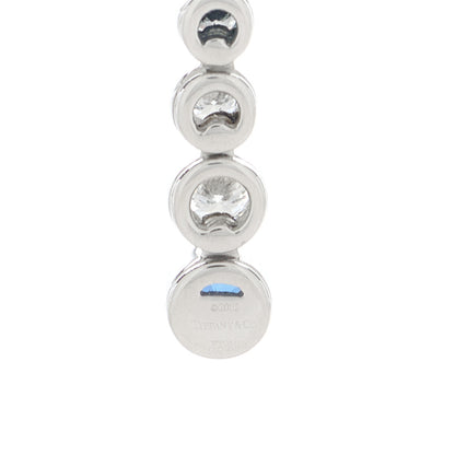 Tiffany Platinum Diamond Blue Sapphire Jazz Graduated Drop Pendant Necklace 5 of 6