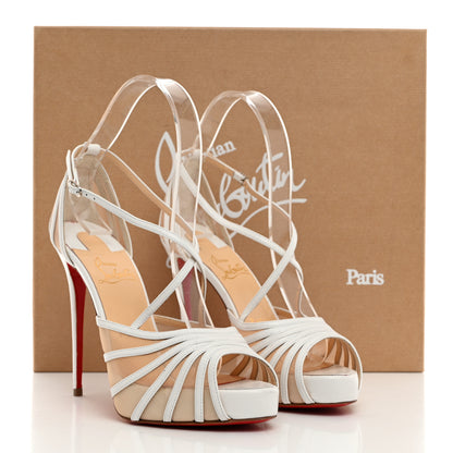 Christian Louboutin Kid Rete Filamenta 120 Platform Sandals 37 White 8 of 8