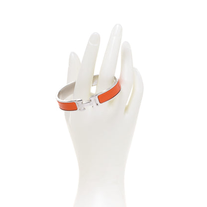 Hermes Enamel Narrow Clic Clac H Bracelet GM Orange 2 of 6