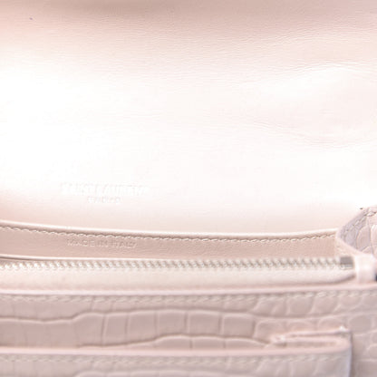 Saint Laurent Calfskin Crocodile Embossed Small Monogram Sunset Soft Nude 6 of 11
