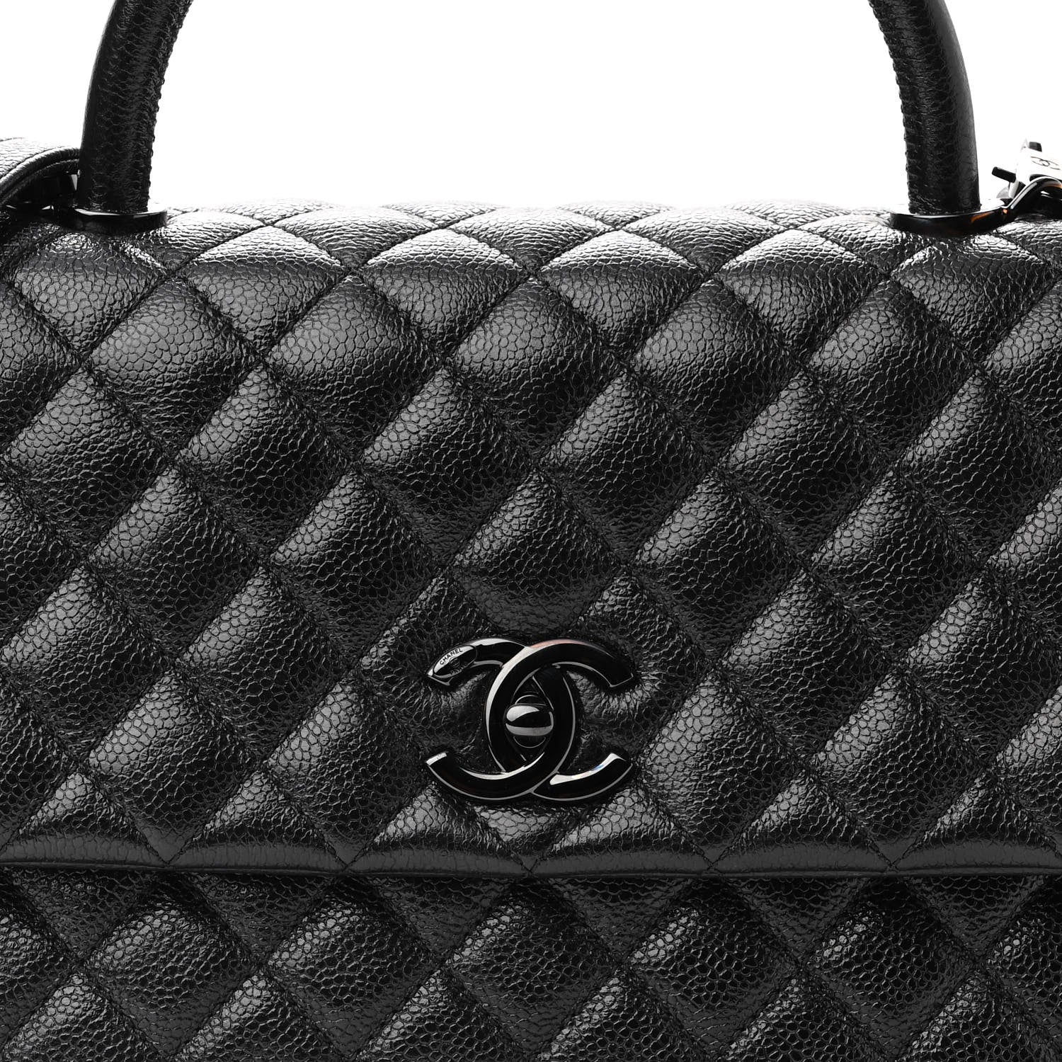 Chanel Caviar Quilted Medium Coco Handle Flap So Black 8 of 10