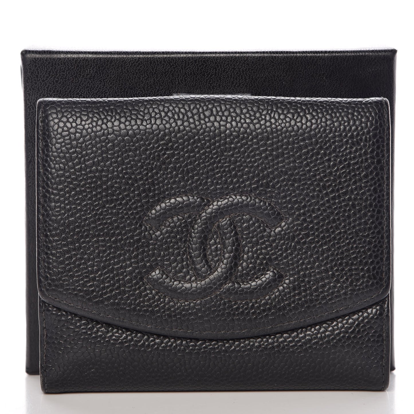 Caviar Timeless CC Compact French Wallet Black