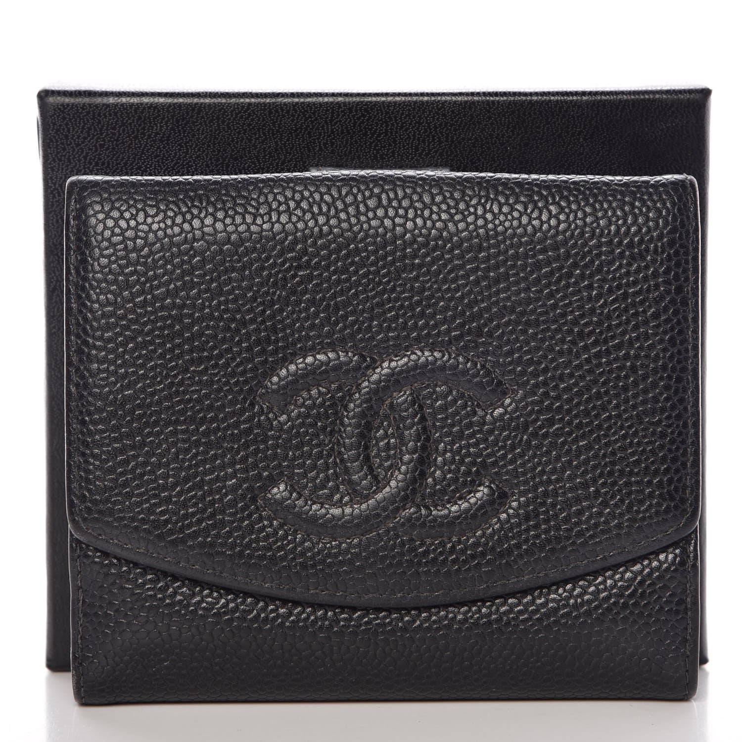 Chanel Caviar Timeless CC Compact French Wallet Black 12 of 12