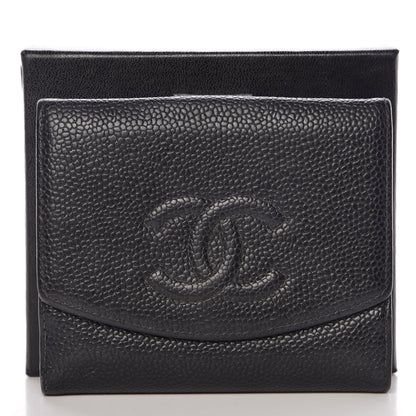 Chanel Caviar Timeless CC Compact French Wallet Black 12 of 12