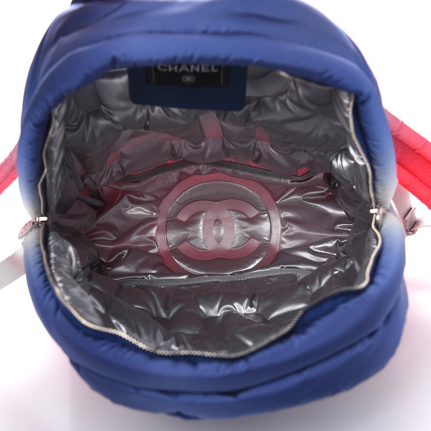 Nylon Embossed Small Doudoune Backpack Pink Blue White