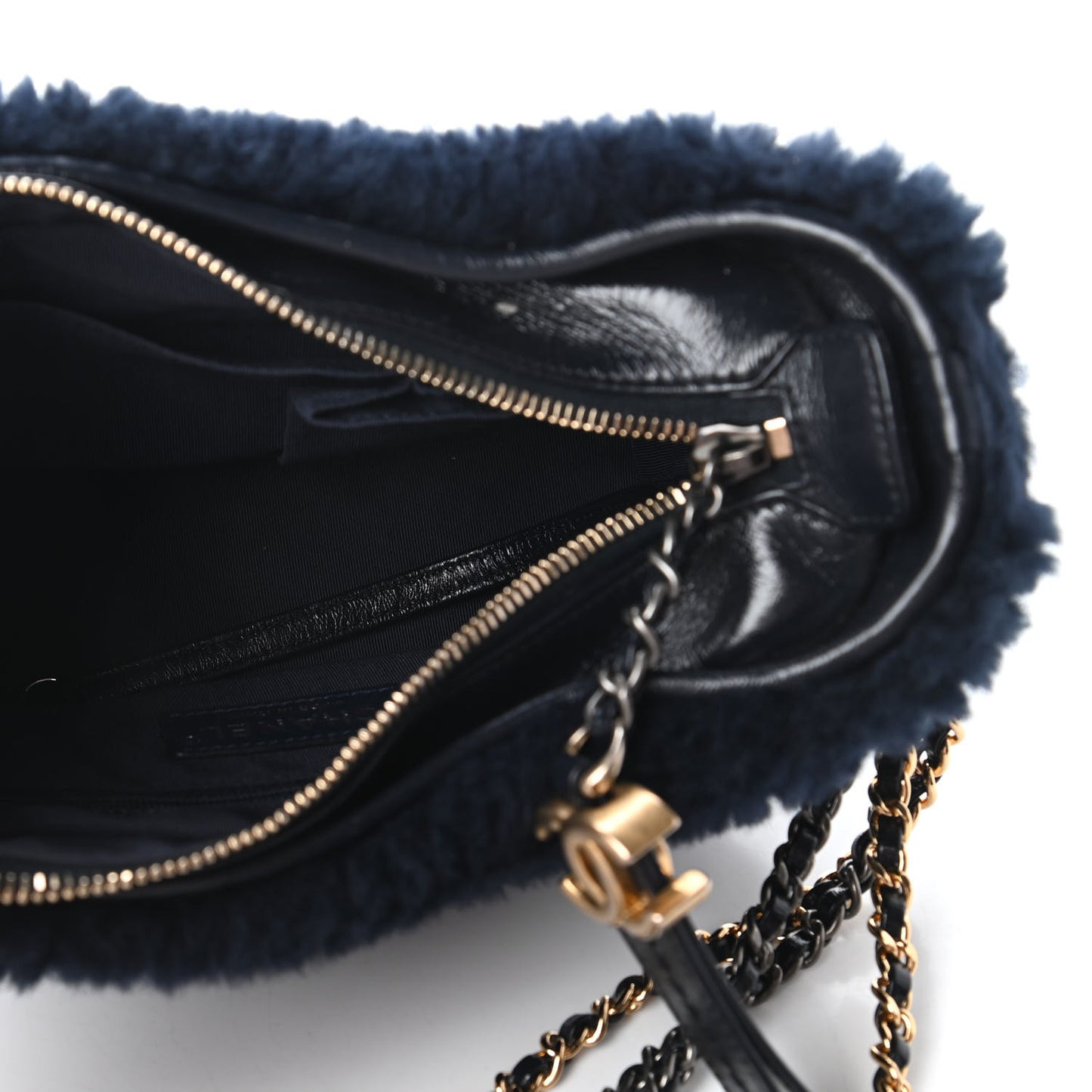 Shearling Small Gabrielle Hobo Navy