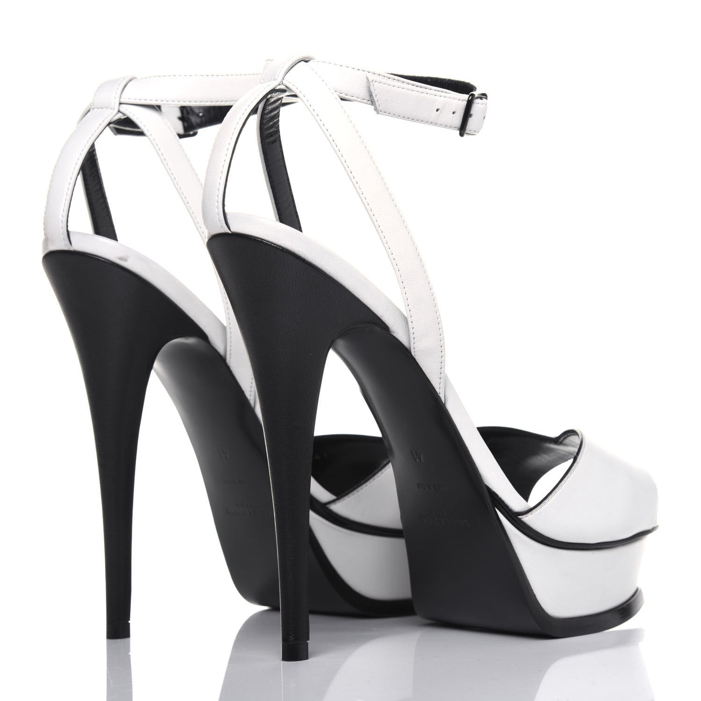 Calfskin Tribute 105 Open Toe Platform Sandals 41 White