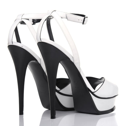 Saint Laurent Calfskin Tribute 105 Open Toe Platform Sandals 41 White 4 of 14