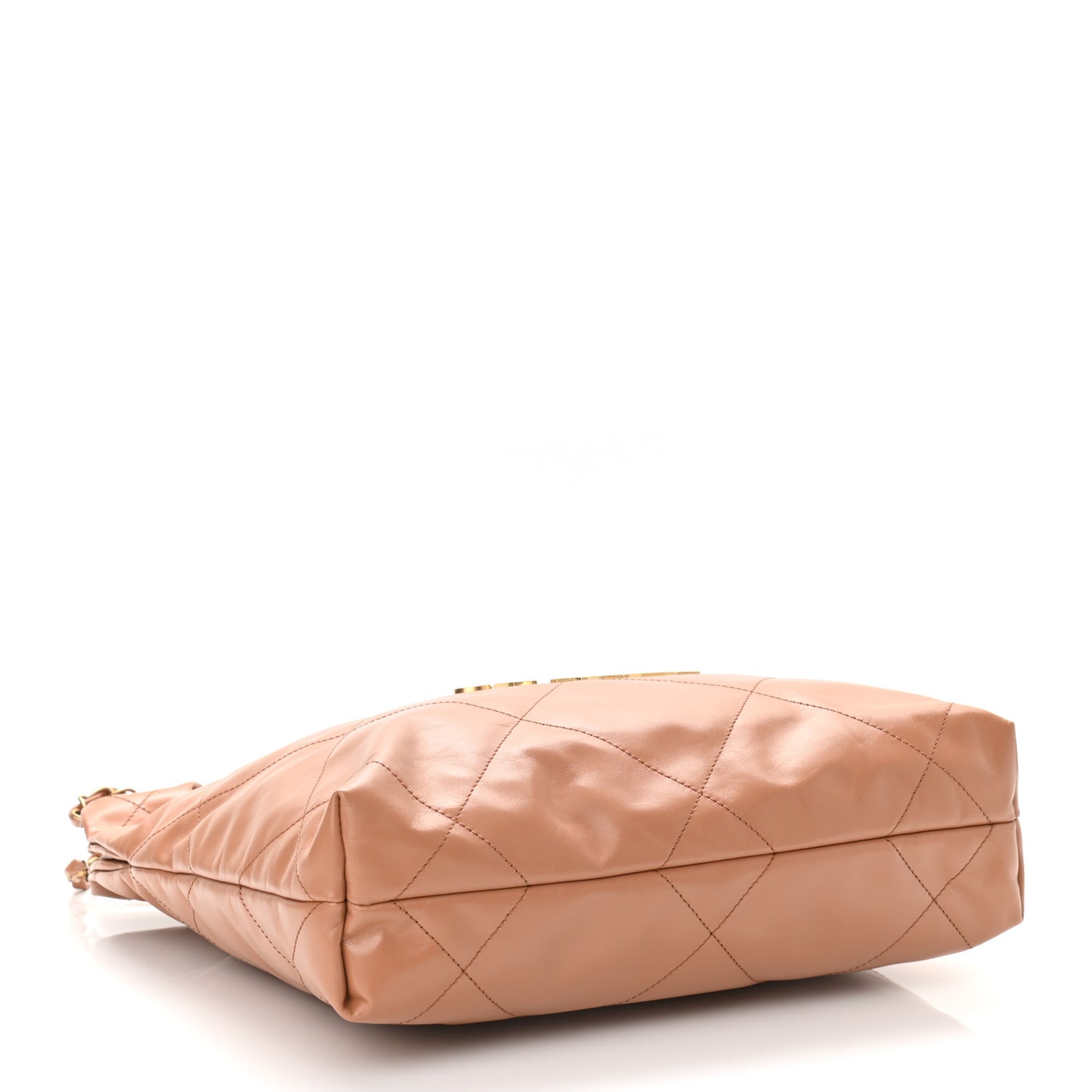 Shiny Calfskin Quilted Small Chanel 22 Camel