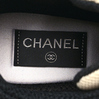 Chanel Mesh Suede Calfskin Womens CC Sneakers 39 White Ivory Dark Beige 8 of 9