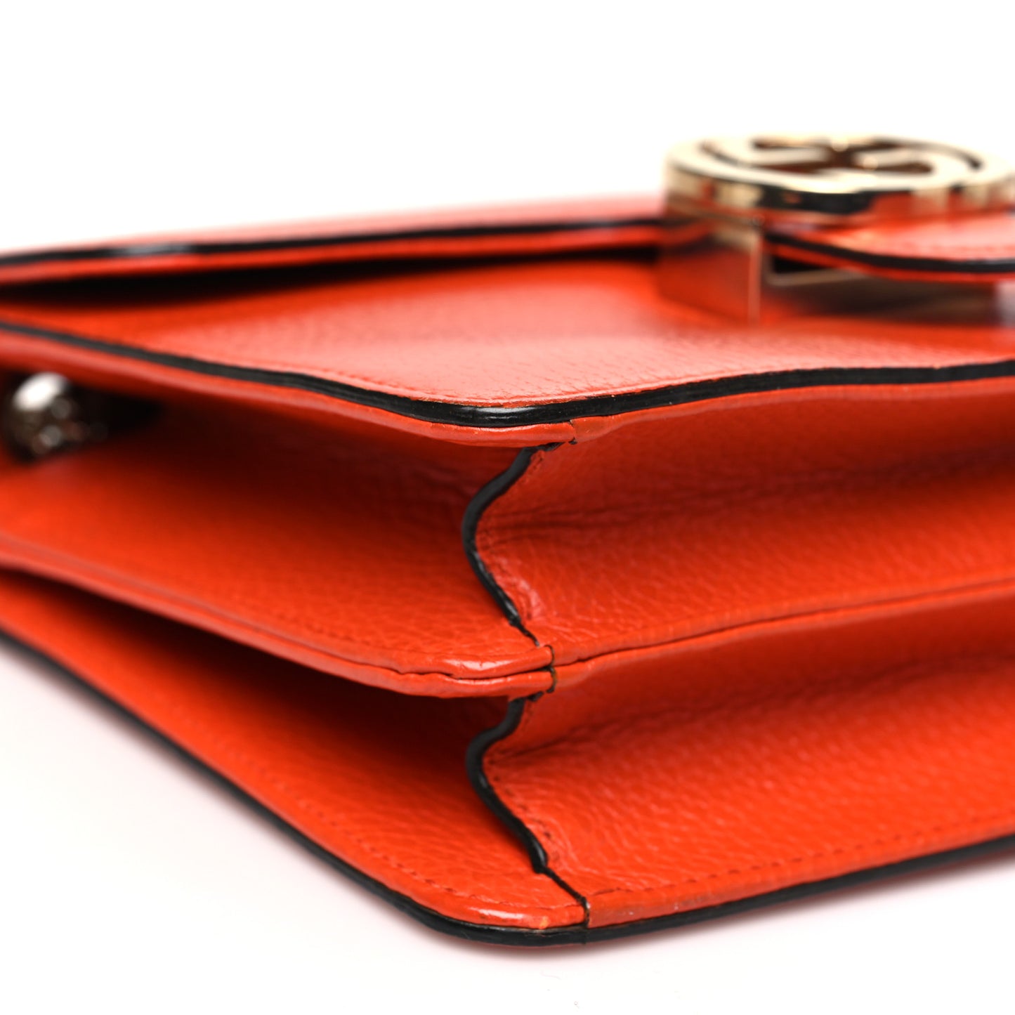 Dollar Calfskin Small Interlocking G Shoulder Bag Sun Orange