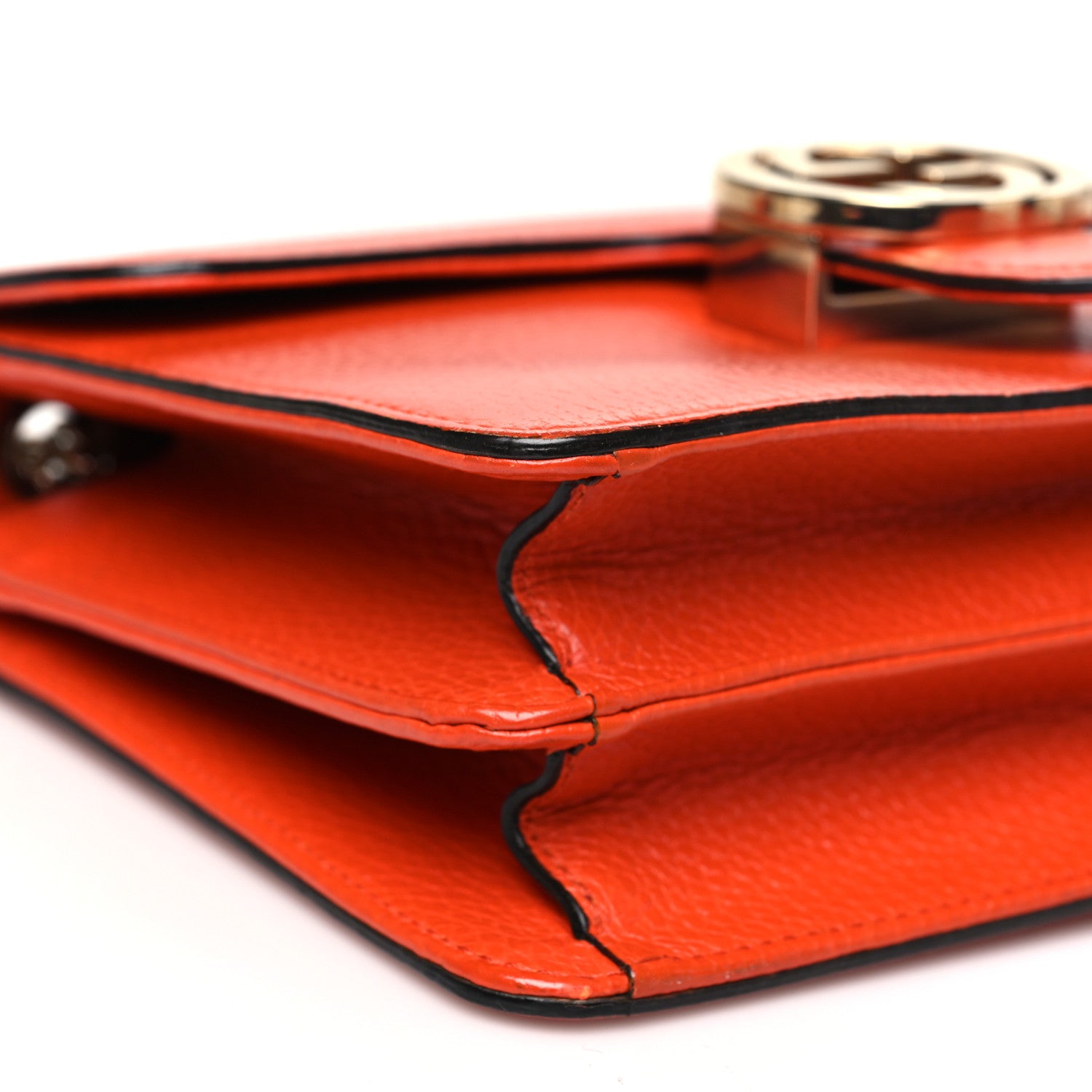 Gucci Dollar Calfskin Small Interlocking G Shoulder Bag Sun Orange 9 of 10