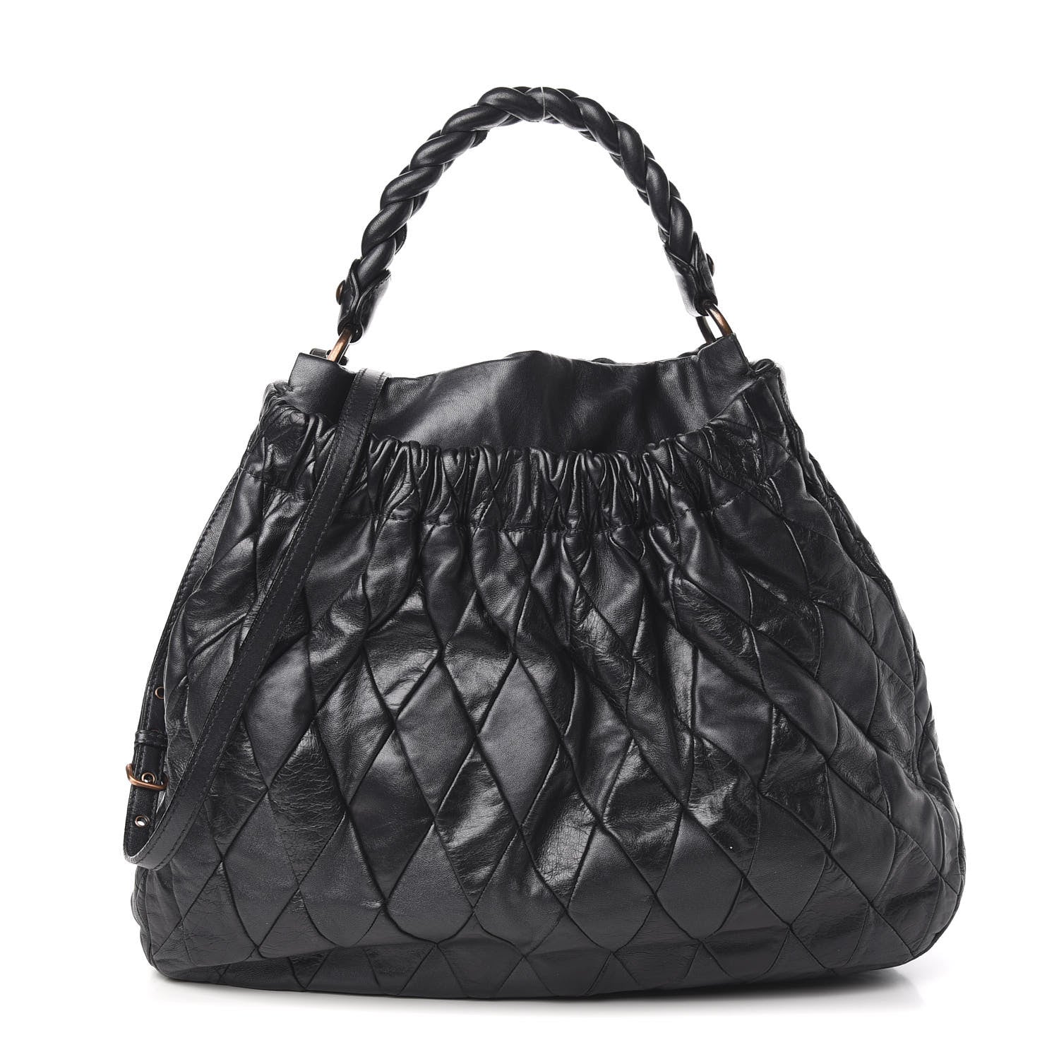 Miu Miu Nappa Matelasse Tote Black 1 of 10