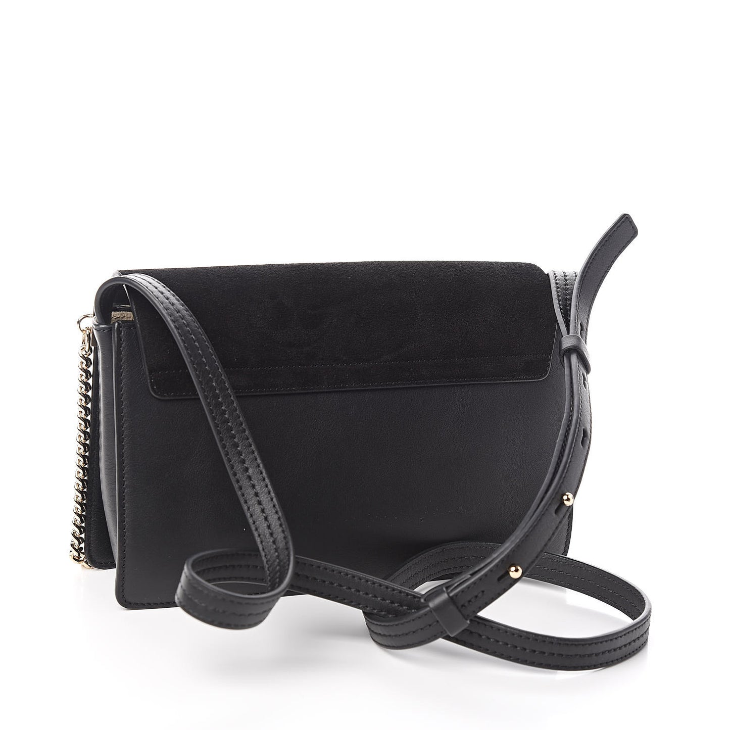 Suede Calfskin Small Faye Shoulder Bag Black