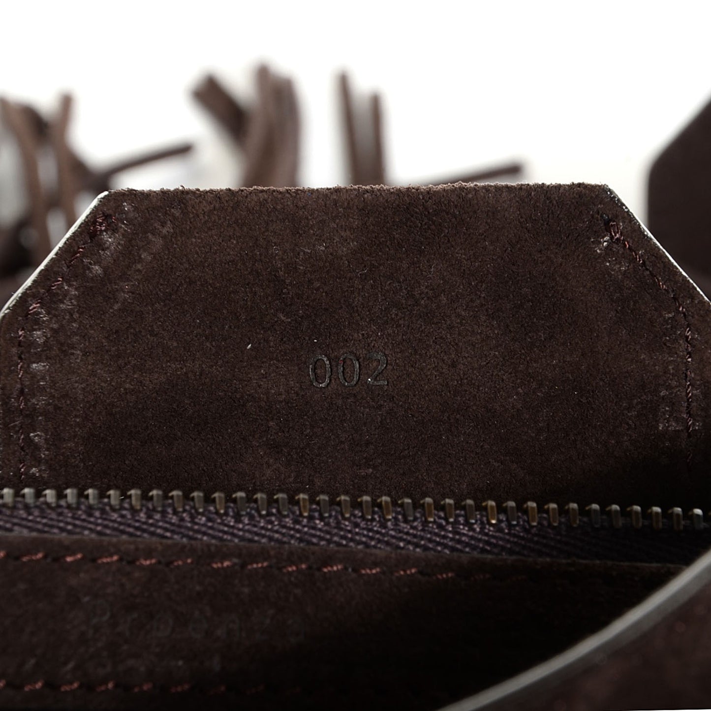 Suede Fringed PS1 Crossbody Pouch Messenger Bark