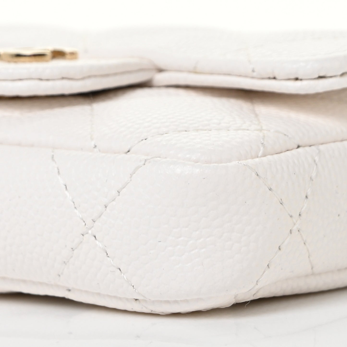 Caviar Quilted Belt Bag White