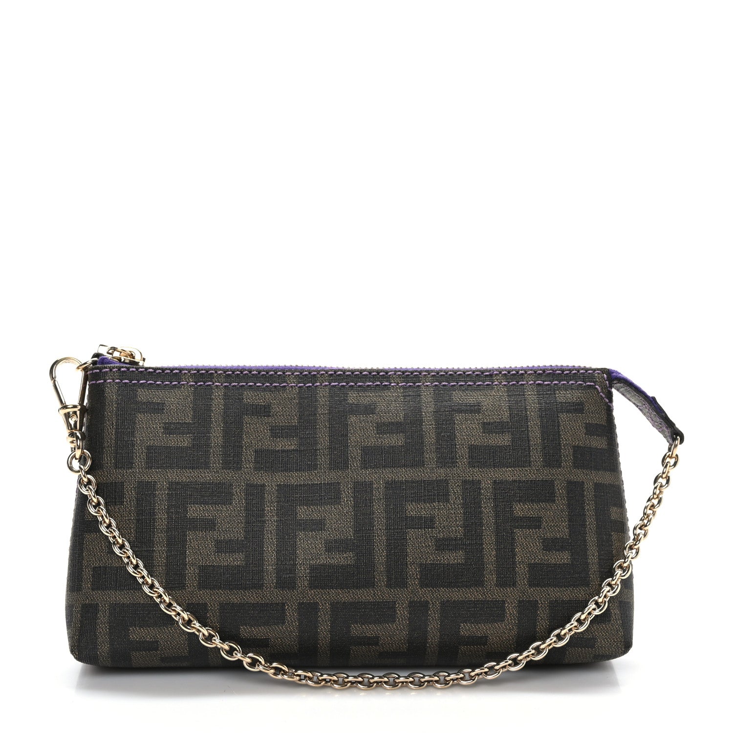 Fendi Zucca Spalmati Pochette Tobacco Viola 1 of 9