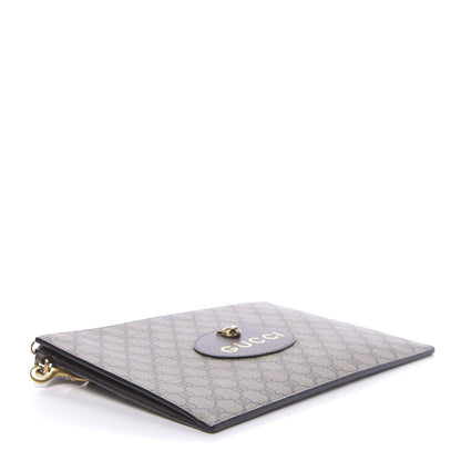 Gucci GG Supreme Monogram Neo Vintage Zip Wristlet Pouch Beige New Acero Crop 4 of 17